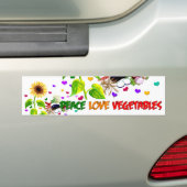 Peace Love Grogetables Bumpersticker (Op auto)