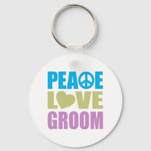 Peace Love Groom Sleutelhanger