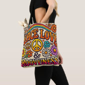 Peace, Love & Grooviness Canvas tas (Dichtbij)