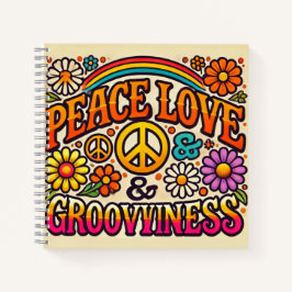 Peace, Love & Grooviness Spiral Notitieboek