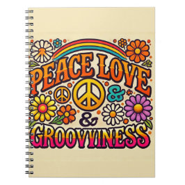 Peace, Love & Grooviness Spiral Notitieboek