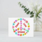 Peace Love Groovy Briefkaart (Staand voorkant)