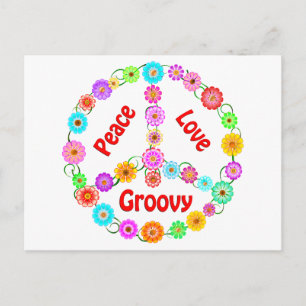 Peace Love Groovy Briefkaart