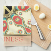 Peace Love Groovy Flower Tea Towel Theedoek (Quarter Fold)