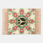 Peace Love Groovy Flower Tea Towel Theedoek (Horizontaal)