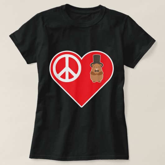 Peace Love Groundhog with Top Hat Funny Ground-Hog (Design voorkant)