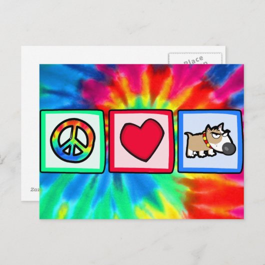 Peace, Love, Grumpy Dog Briefkaart (Voorkant / Achterkant)