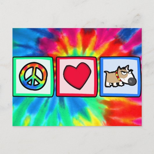 Peace, Love, Grumpy Dog Briefkaart (Voorkant)