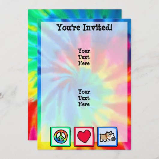 Peace, Love, Grumpy Dog Kaart (Voorkant / Achterkant)