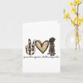 Peace Love Gsp German Shorthaired Pointer Dog Love Kaart (Gele Bloem)
