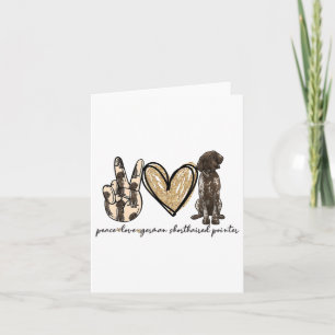 Peace Love Gsp German Shorthaired Pointer Dog Love Kaart
