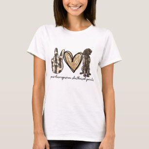 Peace Love GSP German Shorthaired Pointer Dog Love T-shirt
