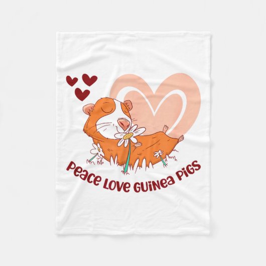 Peace Love Guinea Gs Funny Saying For Guinea Gs Lo Fleece Deken (Voorkant)