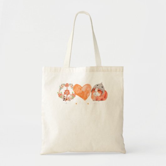 Peace Love Guinea Pig Cool Waterverf Guinee Pig Tote Bag (Voorkant)
