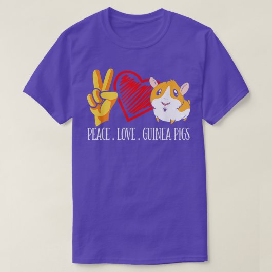 Peace Love Guinea Pig Funny Guinee Pig T-shirt (Design voorkant)