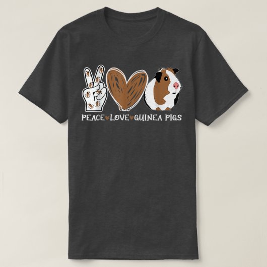 Peace Love Guinea Pigs Funny T-shirt (Design voorkant)