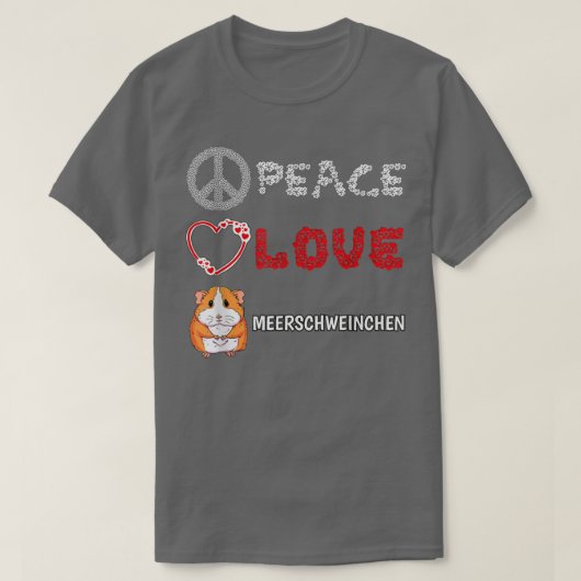 Peace Love Guinea Pigs Gift T-shirt (Design voorkant)