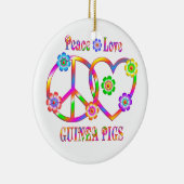 Peace Love Guinea Pigs Keramisch Ornament (Rechts)