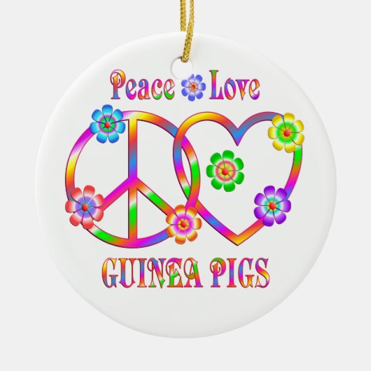Peace Love Guinea Pigs Keramisch Ornament (Voorkant)