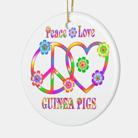Peace Love Guinea Pigs Keramisch Ornament (Links)