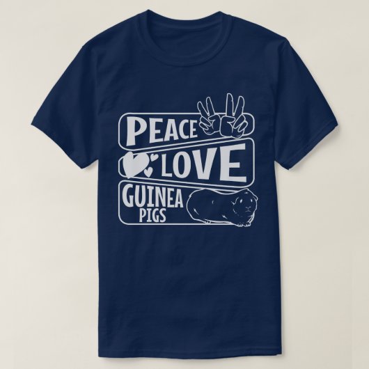 Peace Love Guinea Pigs Premium4324 T-shirt (Design voorkant)