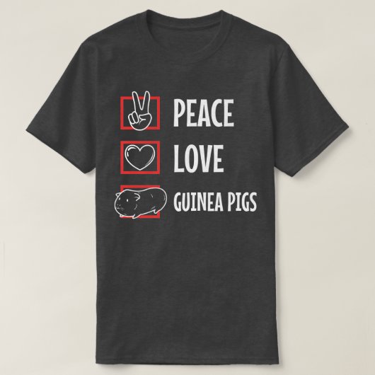 Peace Love Guinea Pigs Premium 4319 T-shirt (Design voorkant)