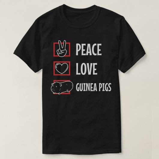 Peace Love Guinea Pigs Premium 4323 T-shirt (Design voorkant)