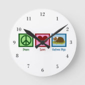 Peace Love Guinea Pigs Ronde Klok (Voorkant)