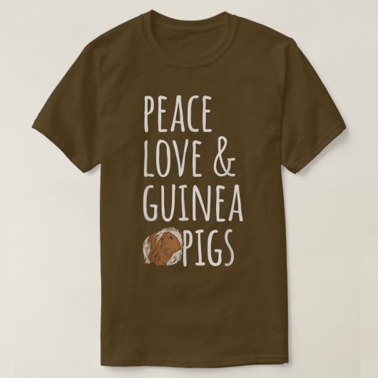 Peace Love & Guinea Pigs  T-shirt (Design voorkant)