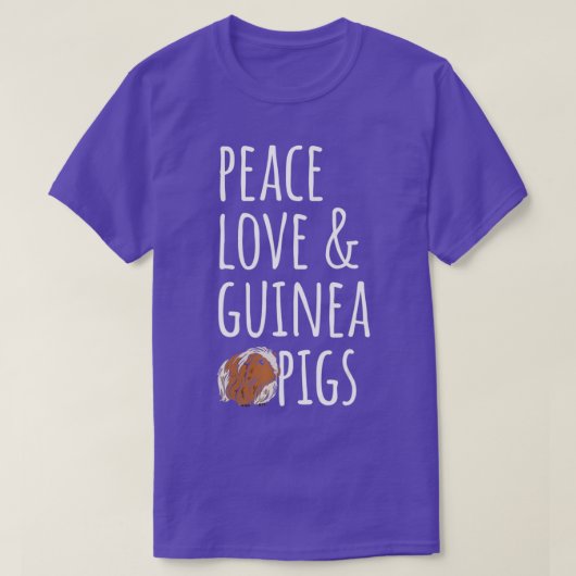 Peace Love & Guinee Pigs - 1  T-shirt (Design voorkant)