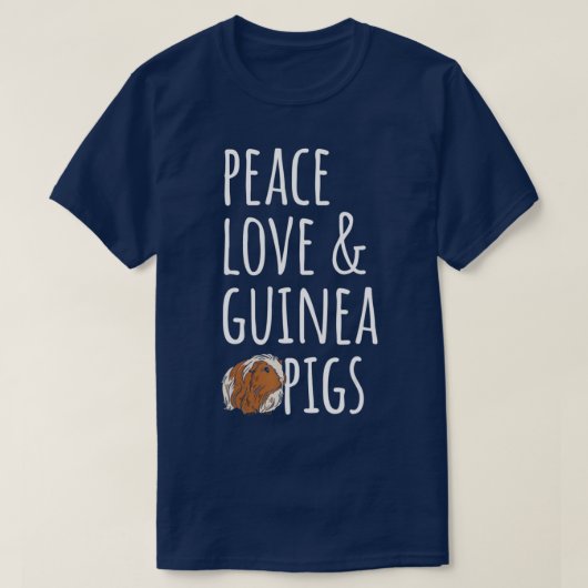 Peace Love & Guinee Pigs T-shirt (Design voorkant)