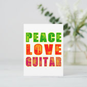 Peace Love Guitar Briefkaart (Staand voorkant)