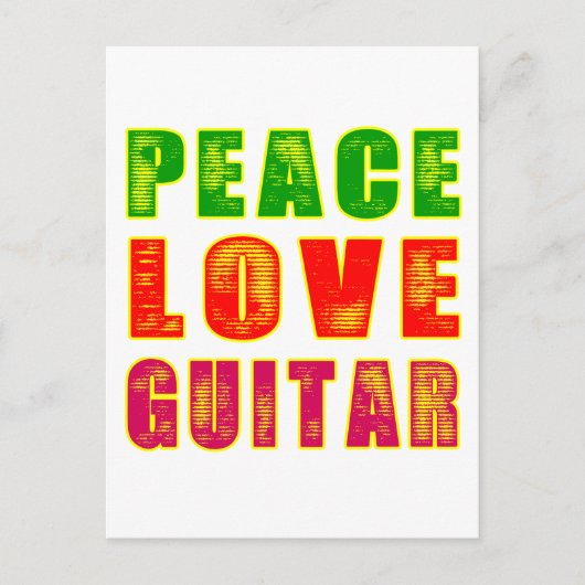 Peace Love Guitar Briefkaart (Voorkant)