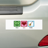 Peace Love Guitar Bumpersticker (Op auto)