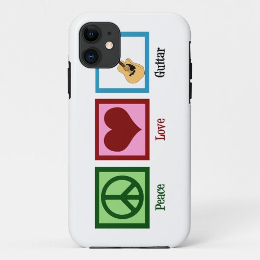 Peace Love Guitar Case-Mate iPhone Case (Achterkant)