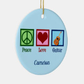 Peace Love Guitar Cute Custom Keramisch Ornament (Rechts)