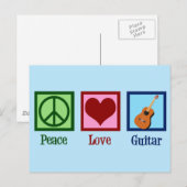 Peace Love Guitar Cute Musical Instrument Shop Briefkaart (Voorkant / Achterkant)
