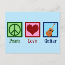 Peace Love Guitar Cute Musical Instrument Shop