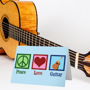 Peace Love Guitar Feestdagen Kaart