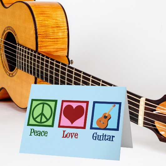Peace Love Guitar Feestdagen Kaart