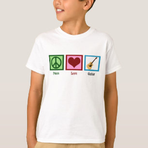 Peace Love Guitar Kinder T-shirt