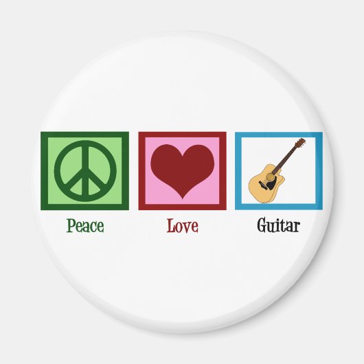 Peace Love Guitar Magneet (Voorkant)