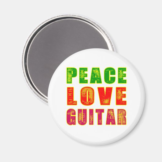 Peace Love Guitar Magneet (Voorkant / Achterkant)