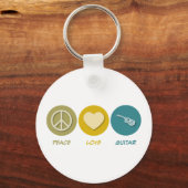 Peace Love Guitar Sleutelhanger (Voorkant)