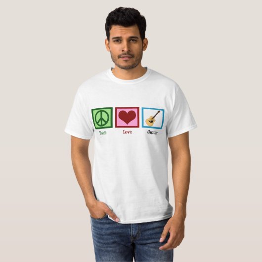 Peace Love Guitar T-shirt (Voorkant volledig)