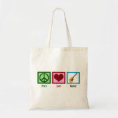 Peace Love Guitar Tote Bag (Voorkant)
