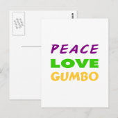 PEACE LOVE GUMBO BRIEFKAART (Voorkant / Achterkant)