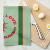 Peace Love Gumbo Crawfish Theedoek (Quarter Fold)