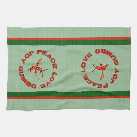 Peace Love Gumbo Crawfish Theedoek (Horizontaal)