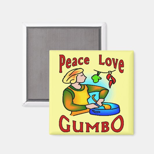 Peace Love Gumbo Magneet (Voorkant / Achterkant)